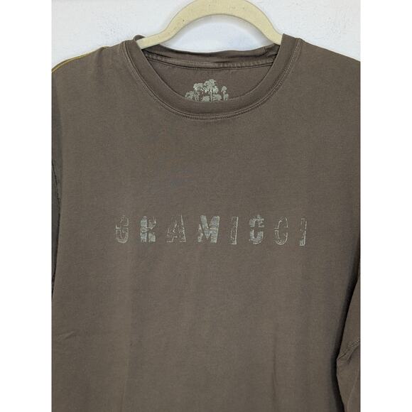 Grammici 100% Cotton Men's Size Large Light Brown Crew Neck Spell Out T-Shirt - Picture 2 of 5